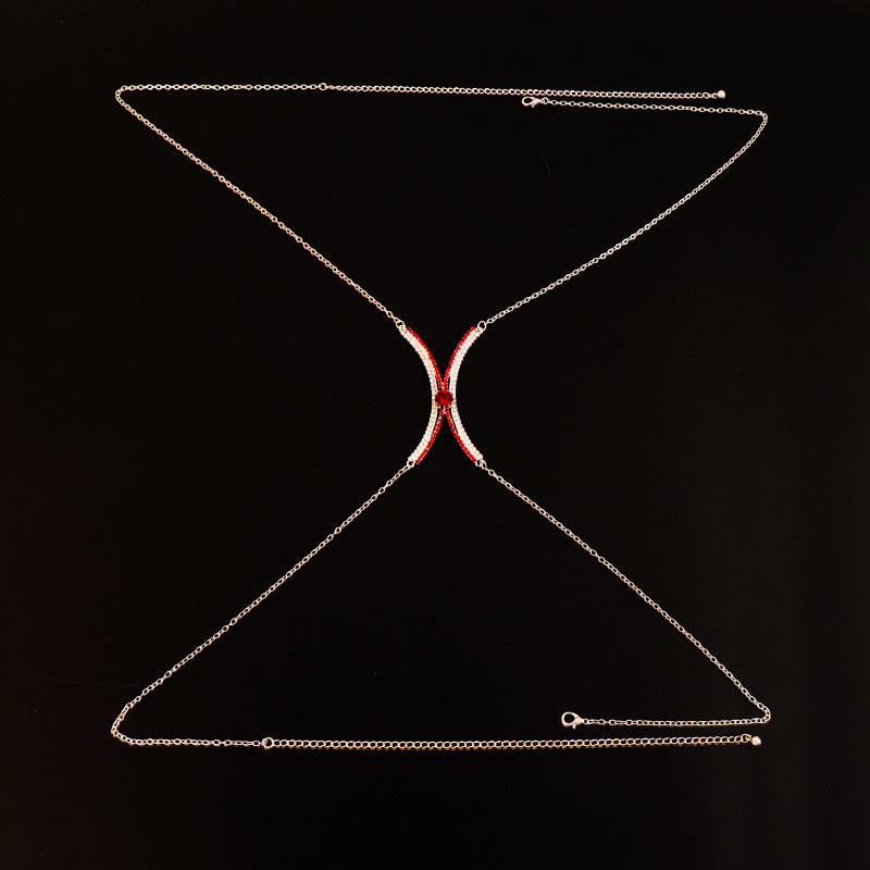 Women's Fashion Simple Rhinestone Chest Chain