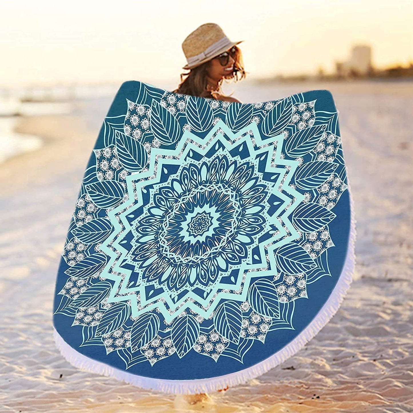 Microfiber Beach Quick-drying Tassel Printed Shawl