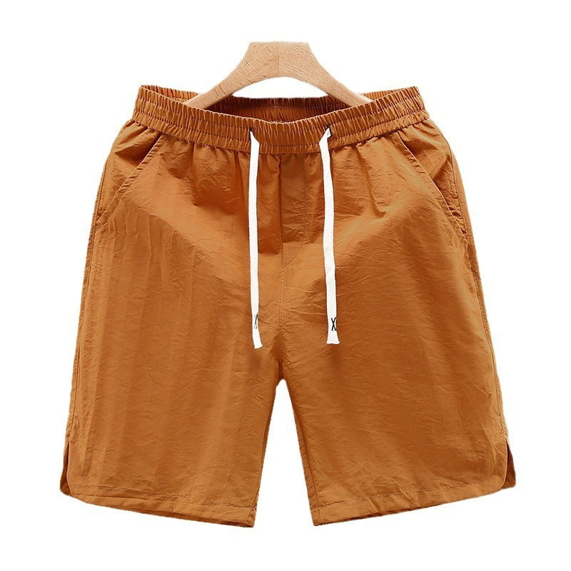Drawstring Shorts Men's Fifth Loose Cargo Beach Pants
