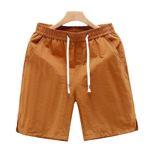 Drawstring Shorts Men's Fifth Loose Cargo Beach Pants