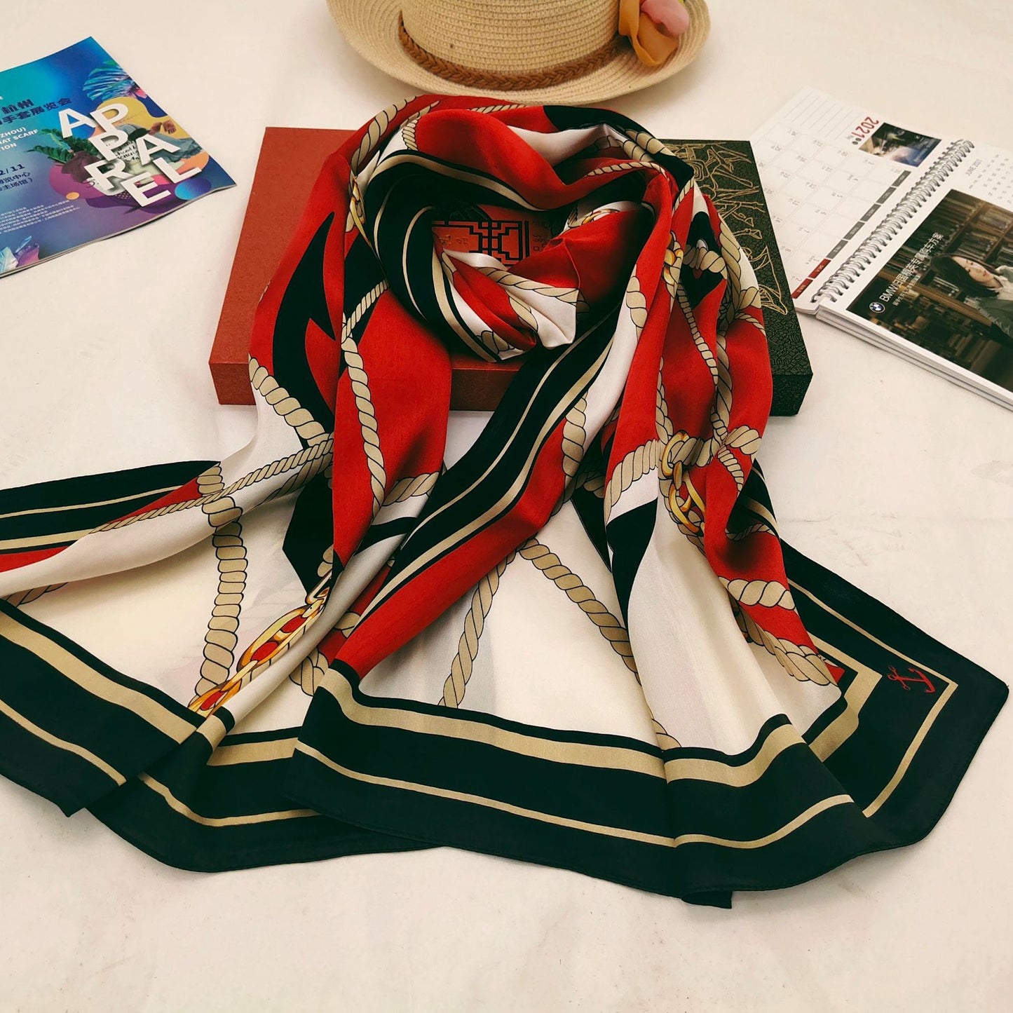 Women's Silk Scarf Shawl Sunscreen Scarf