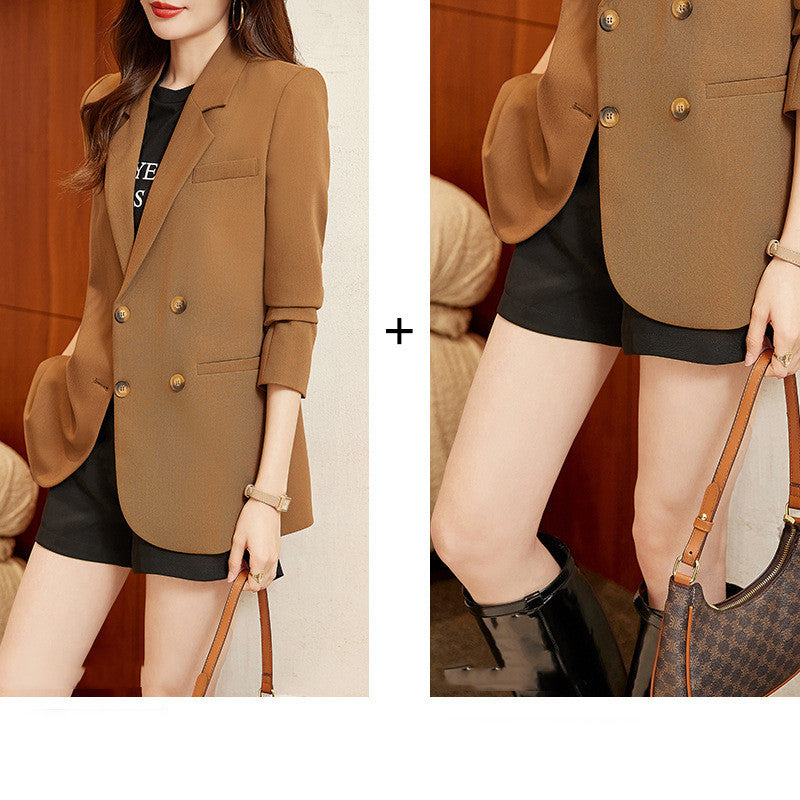 Women's Fashion Simple Blazer Shorts Two-piece