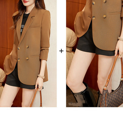 Women's Fashion Simple Blazer Shorts Two-piece