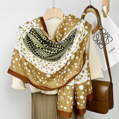 Cotton And Linen Scarf Thin And Silky Shawl Travel Sun-proof Beach Towel For Women