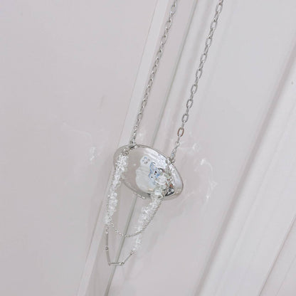 Shell Bag With Silver Metal Accessories