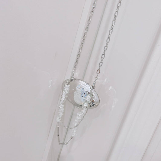 Shell Bag With Silver Metal Accessories