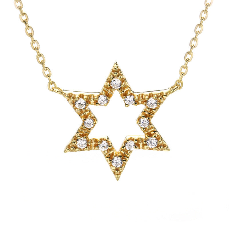 Jewelry Hexagon Star Necklace Clavicle Chain