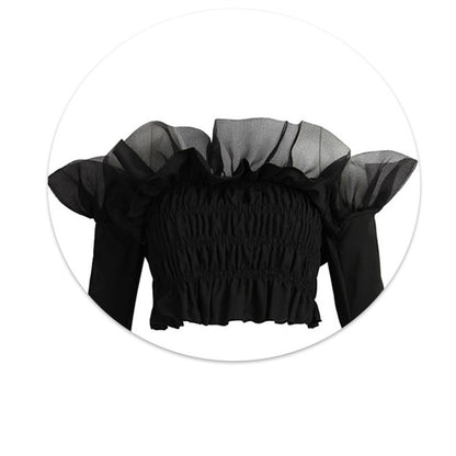 French Off Shoulder Short Shirt