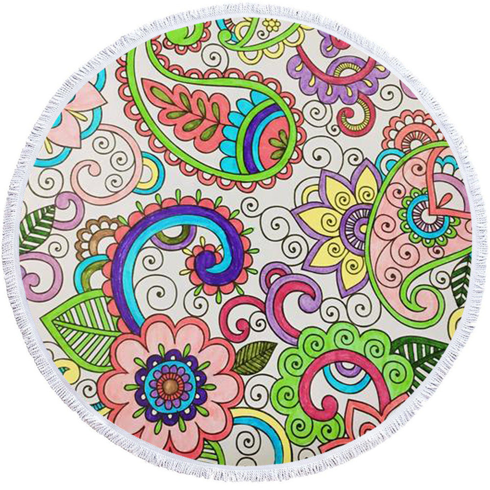 Microfiber 3D Printed Round Beach Towel