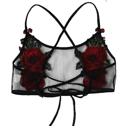 Three-Point Slim Padded Lace Bra Set Women