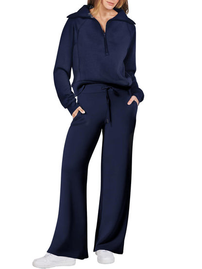 Loose Wide Leg Pants Sports Suit