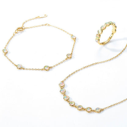 Light Luxury Synthetic S925 Silver Gold Plated Necklace Women