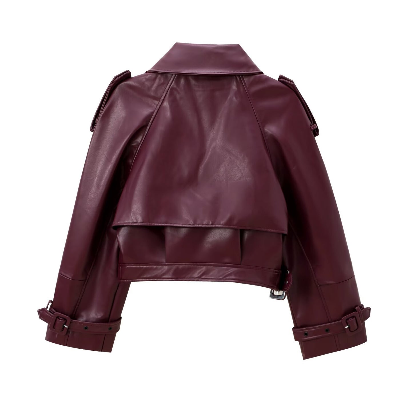 Model Style Profile Shoulder Motorcycle Short Coat Leather Fashion Jacket