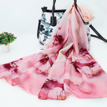 Women's Silk Scarf Shawl Sunscreen Scarf