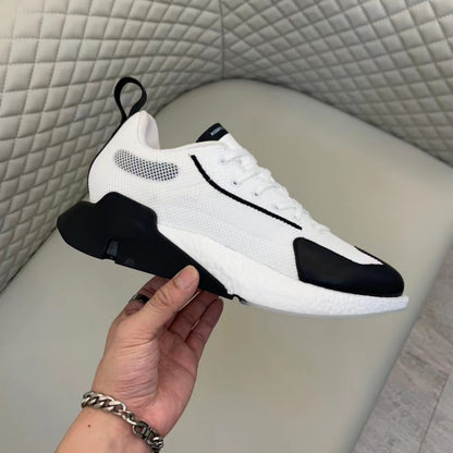 Black Knight Leather Breathable Thick Bottom Casual Versatile Board Shoes