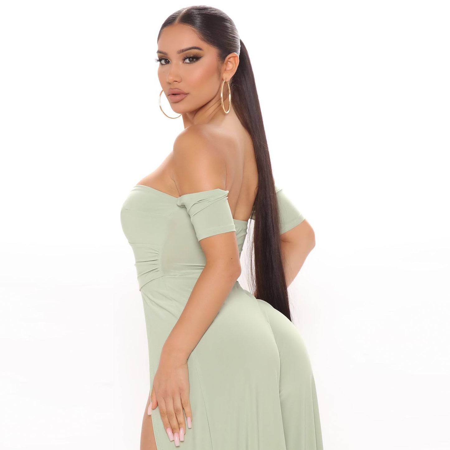 Women's Fashion Mesh Print Sheer Pant Set