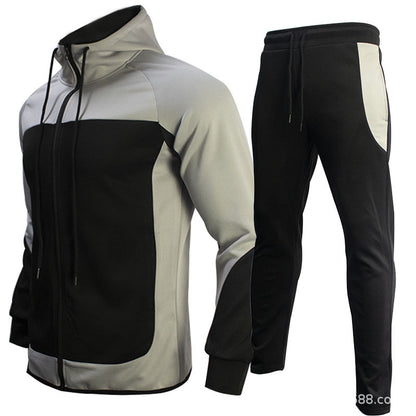 Hooded Autumn Jacket Sports Casual Suit Men
