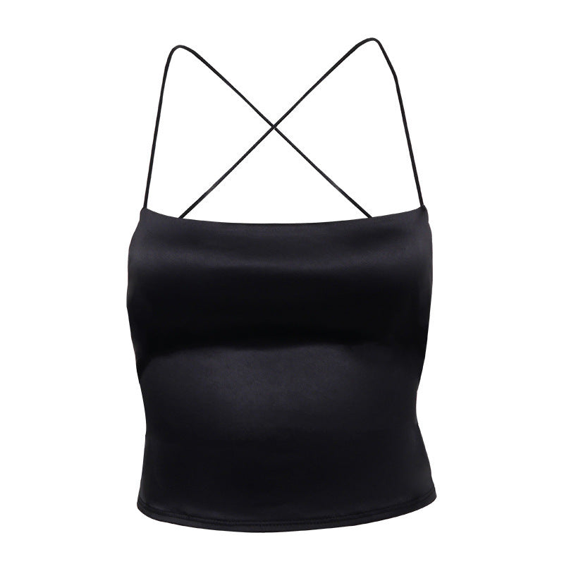 Fashion Women's Double-layer Anti-permeable Tight-fitting Strapless T-shirt Women