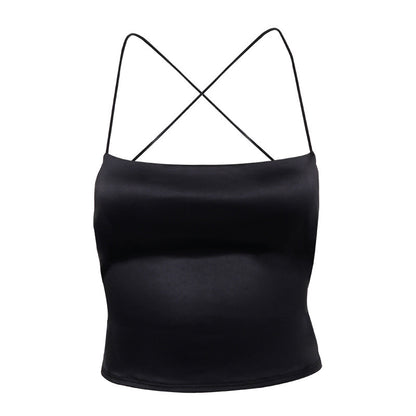 Fashion Women's Double-layer Anti-permeable Tight-fitting Strapless T-shirt Women