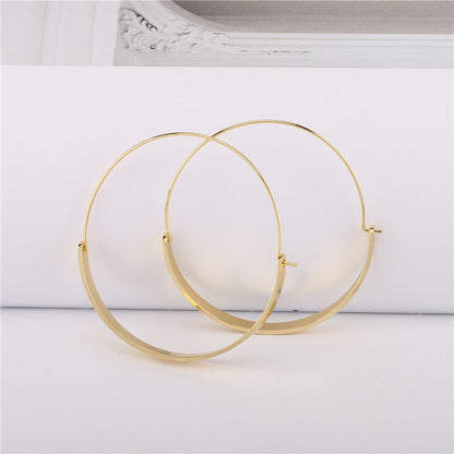 Large Round Circle Ear Earring Metal Copper Earring