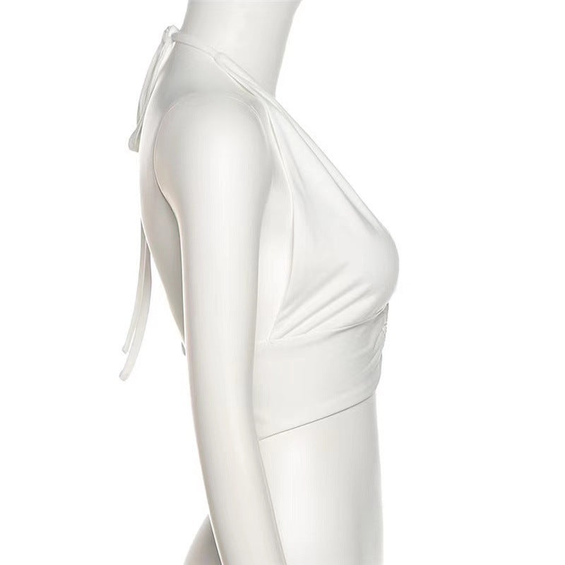 Women's Solid Color Sexy Low-cut Slim Vest