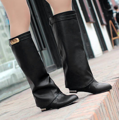 Flat Long Slimming Pants Boots