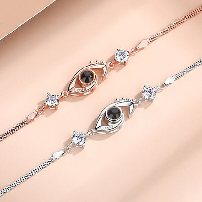 S925 Silver Devil's Eye Projection Bracelet for Women