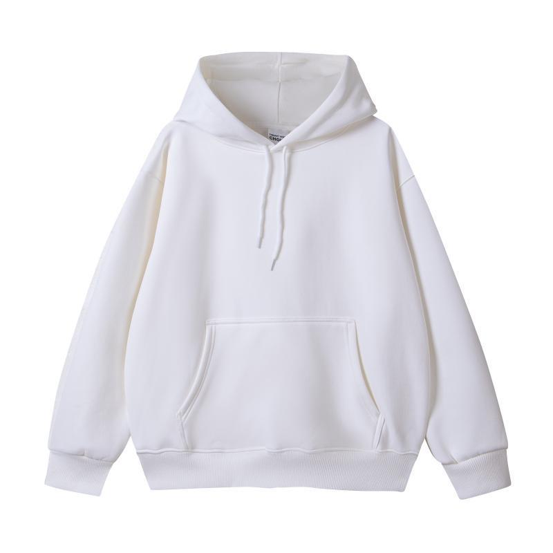 Simple Loose Cotton Silver Fox Velvet Hooded Pullover Men