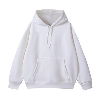 Simple Loose Cotton Silver Fox Velvet Hooded Pullover Men