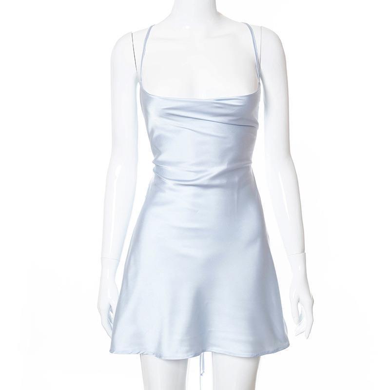 Fashion Lace Up Low Cut High Waist Sexy Dress