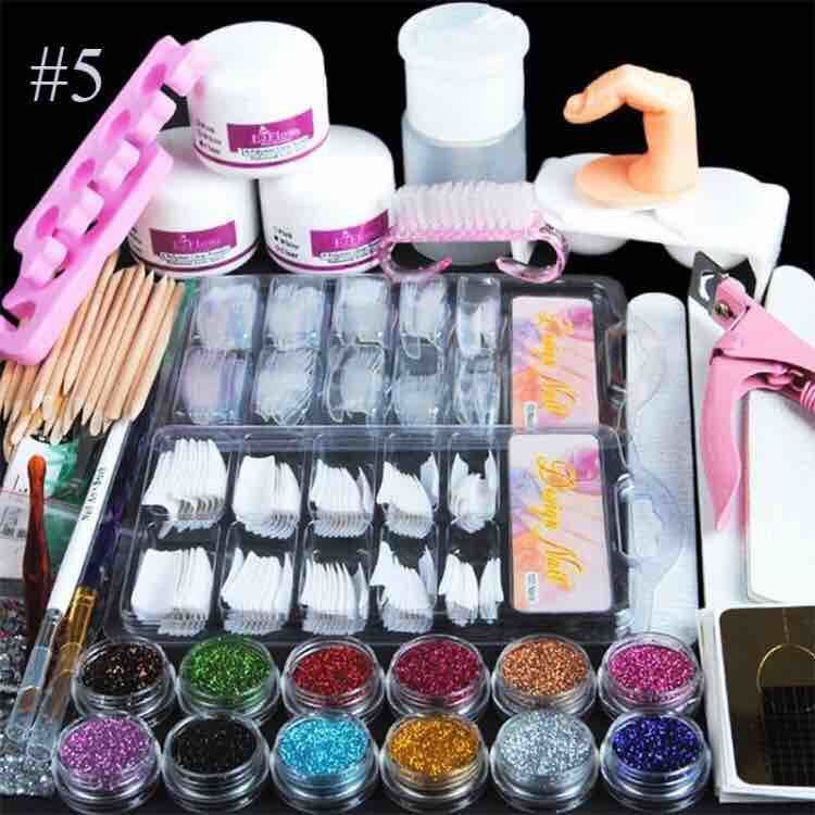 Set Of Nail Powder Tools For Light Therapy Plastic Set