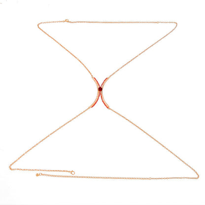 Women's Fashion Simple Rhinestone Chest Chain