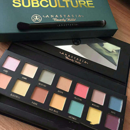 14 Color Eye Shadow Yellow Powder Purple Black Velvet  Makeup Palette