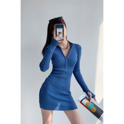 Women's Long Sleeve Knitted Tight Dress