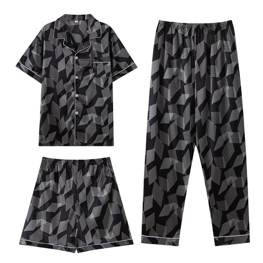 Men S Ice Silk Double Short Suit