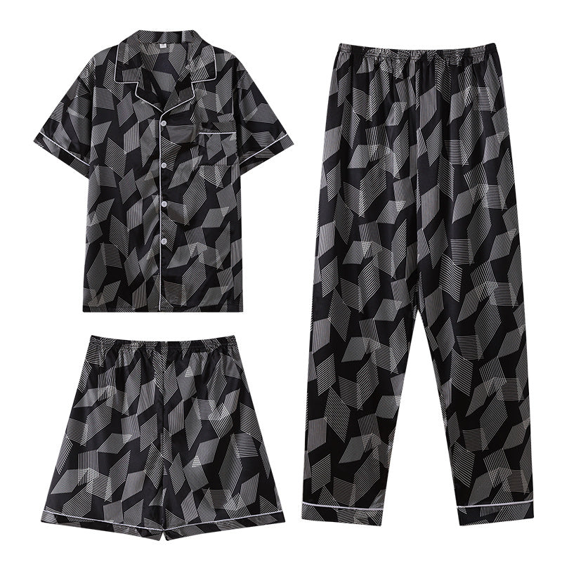 Men S Ice Silk Double Short Suit