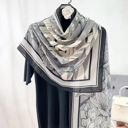 Cotton And Linen Scarf Thin And Silky Shawl Travel Sun-proof Beach Towel For Women