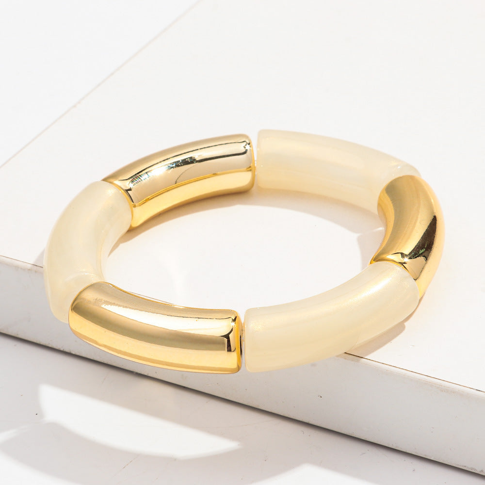 Fashion Bracelet Acrylic Gold Powder Plus Gold Ladies