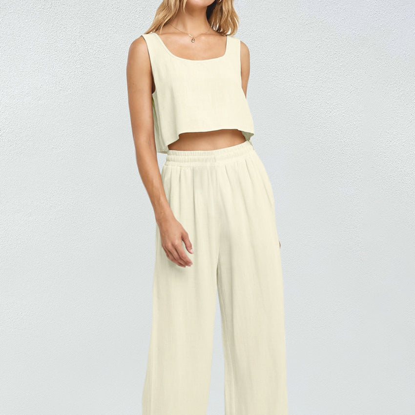 Apricot Outer Wear Vest Shorts Pajamas Suit