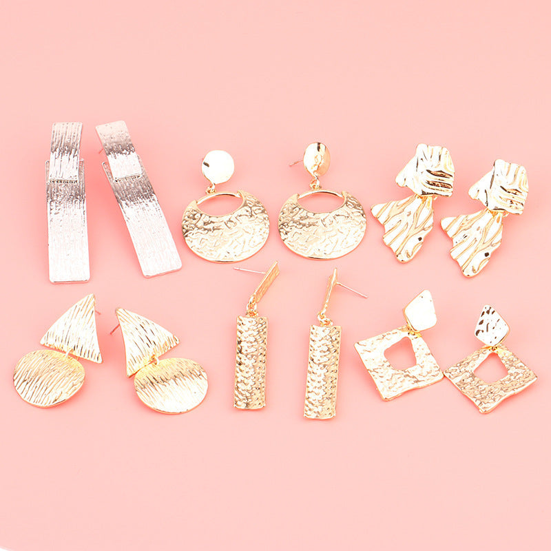 European And American Fashion Exaggerated Irregular Earrings Simple Geometric Female Vintage Earrings