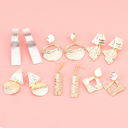 European And American Fashion Exaggerated Irregular Earrings Simple Geometric Female Vintage Earrings