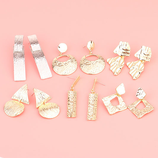European And American Fashion Exaggerated Irregular Earrings Simple Geometric Female Vintage Earrings