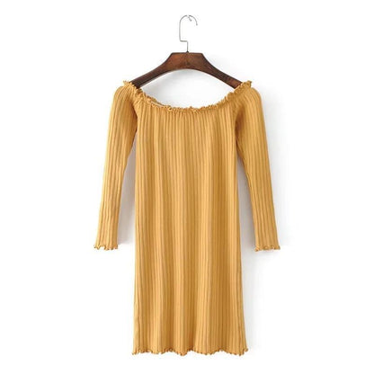 Women's Bottoming Slim Solid Color Knitted Dress