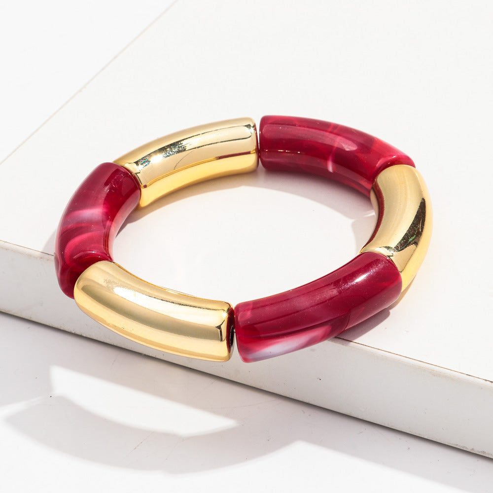 Fashion Bracelet Acrylic Gold Powder Plus Gold Ladies