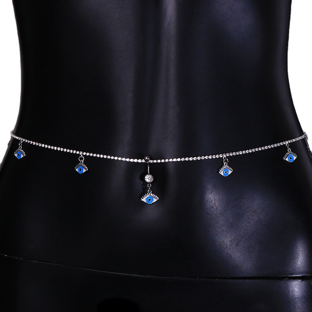 Human Piercing Devil's Eye Navel Chain