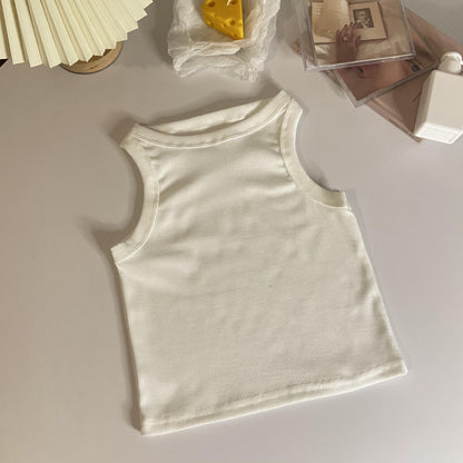 Solid Color Cropped Slim Fit Sleeveless Tank Top Women's