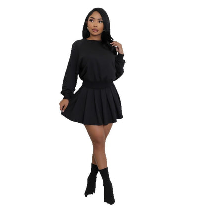 New Two-piece Casual Suit Long Sleeve Mini Skirt