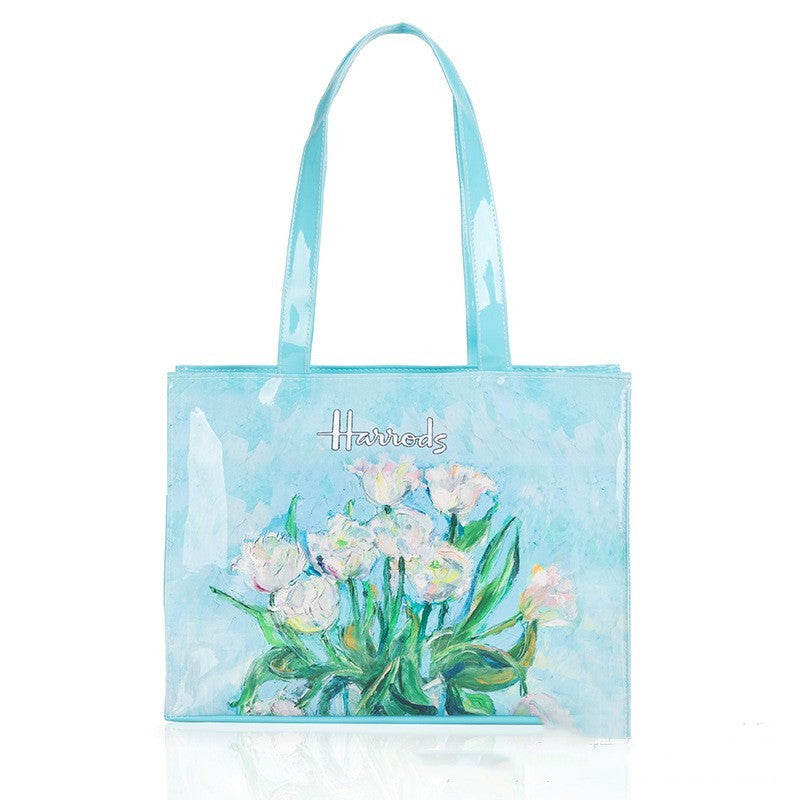 Simple Printed PVC Tote Bag Waterproof Large Capacity