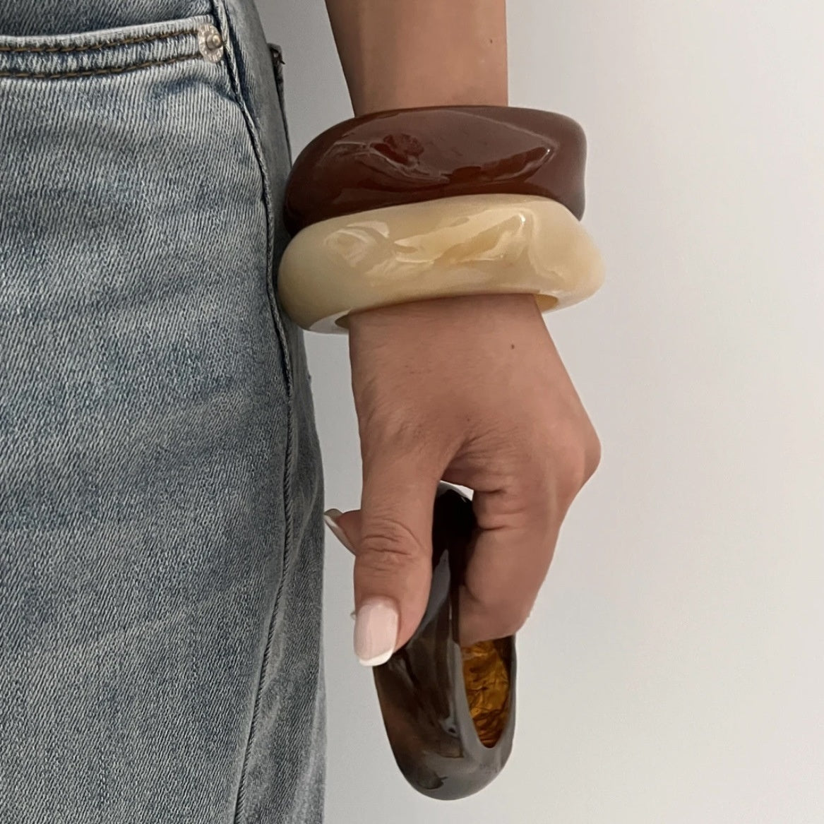 Acrylic Bracelet Exaggerated Ins Style Irregular Translucent