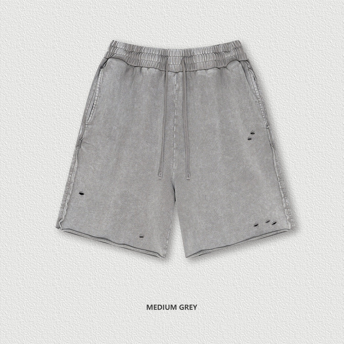 Washed Waxed Over-the-knee Shorts Men's Fifth Pants